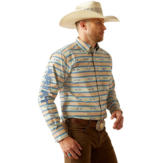 Camisa Ariat Team Peer Khaki/Blue 10054731