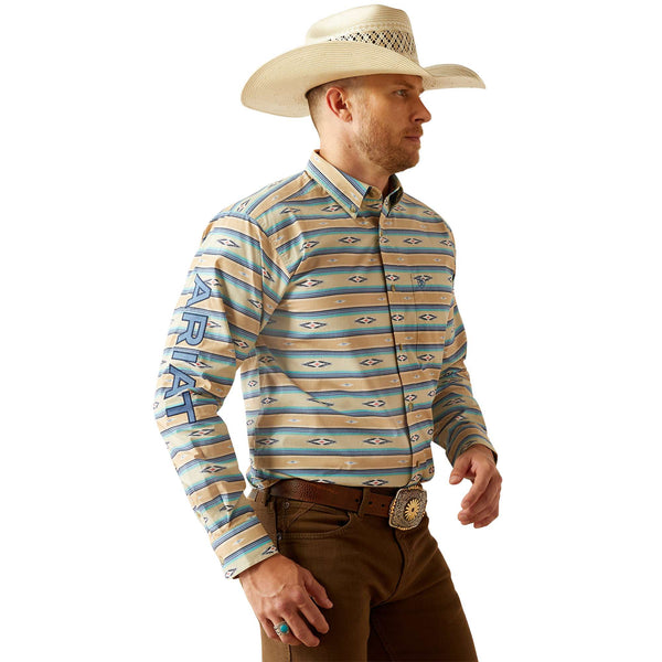 Camisa Ariat Team Peer Khaki/Blue 10054731