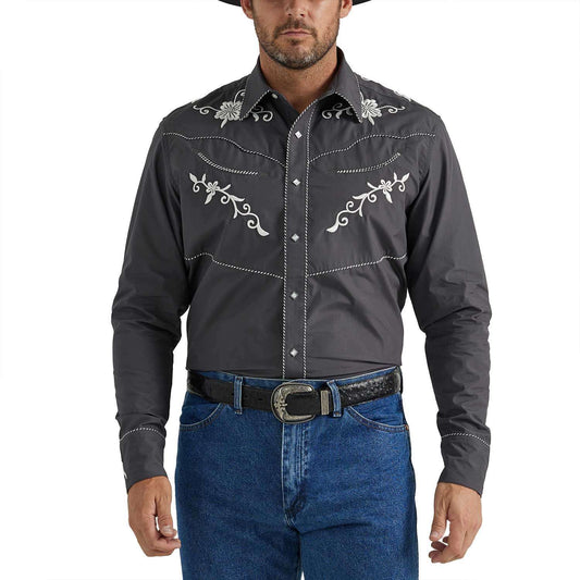 Camisa Wrangler Vaquero Classic Gris 112345061