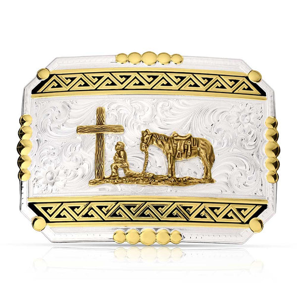 Montana Silversmiths Cowboy on the Cross Buckle 52910-731
