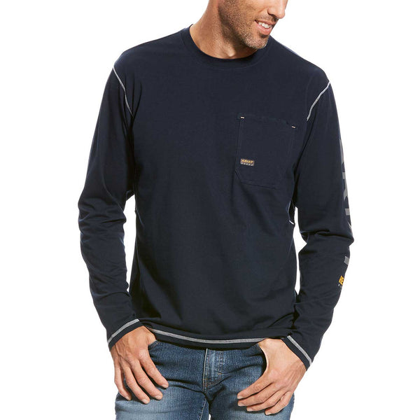 Ariat Manga Larga Rebar LS Azul 10023920