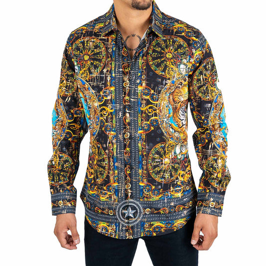 Platini Camisa Royal Black Print FPL8120