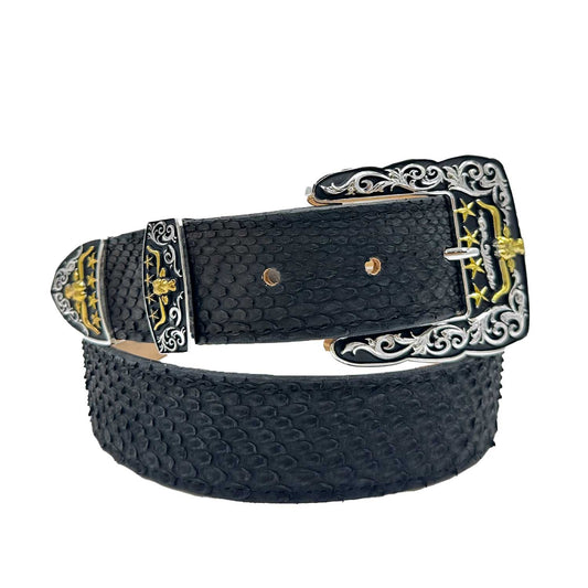Cinto Ranchers Python Negro Mate VZ