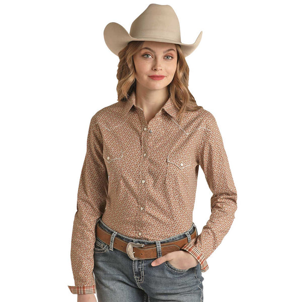 Rock &amp; Roll Lady Taupe Shirt RSWSOSRYTK
