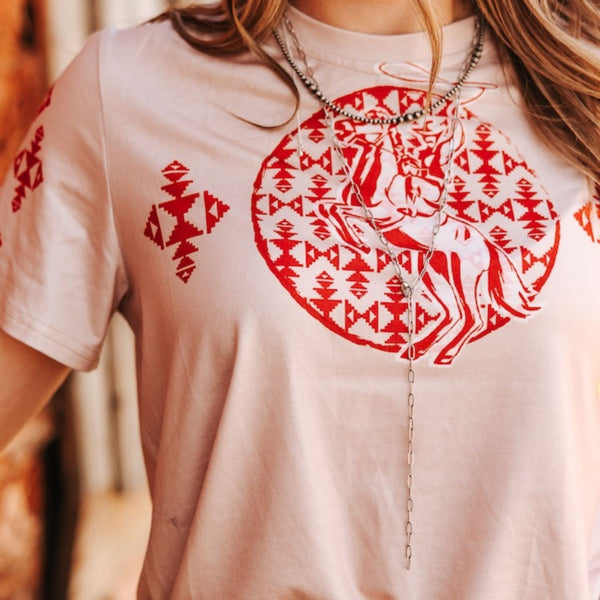 Top Lucky & Blessed Aztec Soft Pink TO588-S-3